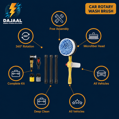 Car Rotary Wash Brush Kit 360 Degree Automatic Rotating Adjustable Dip Wash Brush High Pressure Washer for Vehicle Cleaning