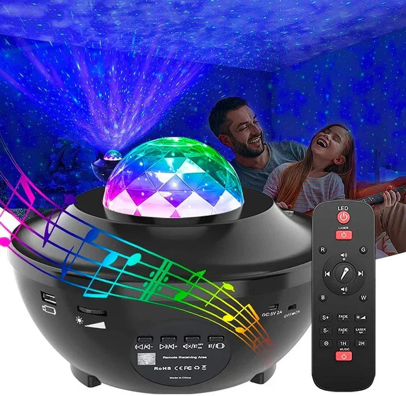 🌌 Remote Control Galaxy Star Projector Lamp with Bluetooth Speaker